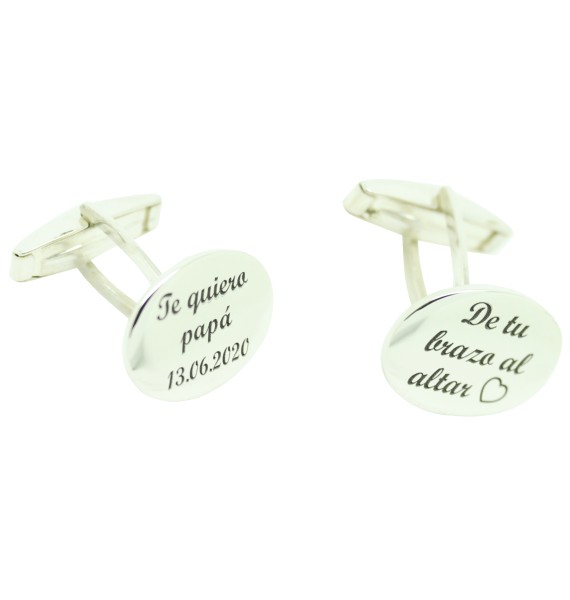 gemelos a medida te quiero papa y de tu brazo al altar plata 925