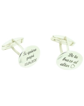 gemelos a medida te quiero papa y de tu brazo al altar plata 925