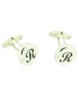 Personalized Initial G Shirt Cufflinks 925 Sterling Silver