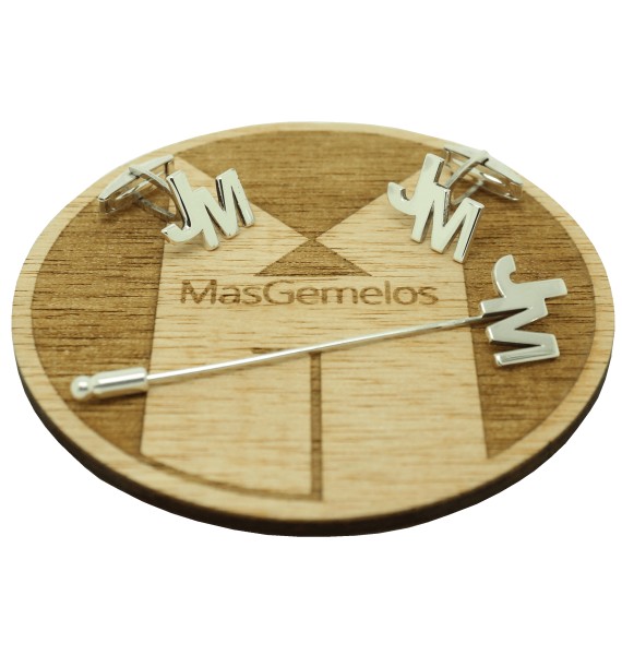 Gemelos plata de ley con pincho a medida Plata 925