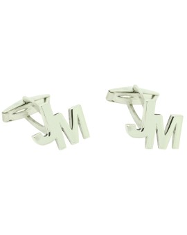 Shirt cufflinks Personalized pack with two initials and pin 925 Silver 2