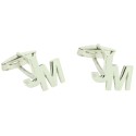 Shirt cufflinks Personalized pack with two initials and pin 925 Silver