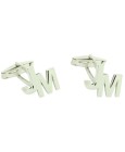 Shirt cufflinks Personalized pack with two initials and pin 925 Silver