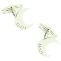 Gemelos para camisa personalizados media Luna Plata de Ley 925