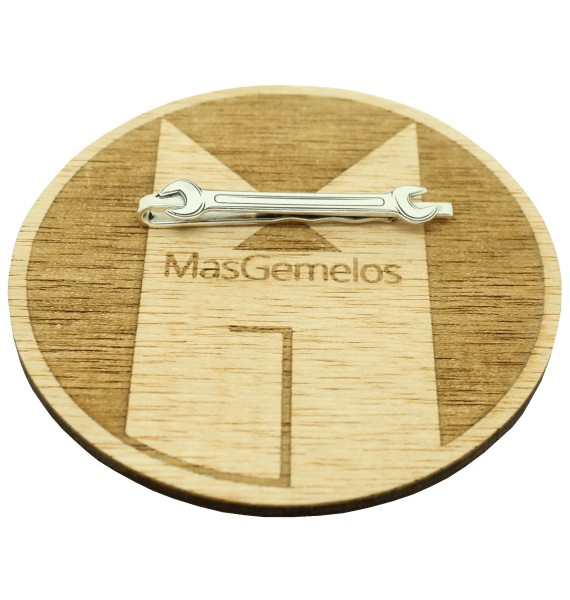 Pince à cravate sur mesure clé plate fixe en argent sterling 925