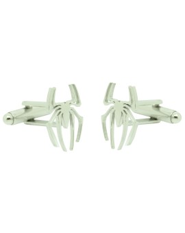 Boutons de manchette pour chemise d'araignée spiderman argent