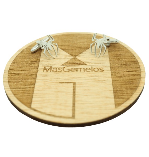 Boutons de manchette pour chemise d'araignée spiderman argent