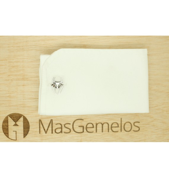 Boutons de manchette pour chemise d'araignée spiderman argent