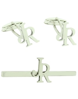 Pack of cufflinks and tie clips made to measure 925 Sterling Silver