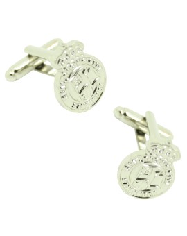 Gemelos para camisa Racing Santander plateado
