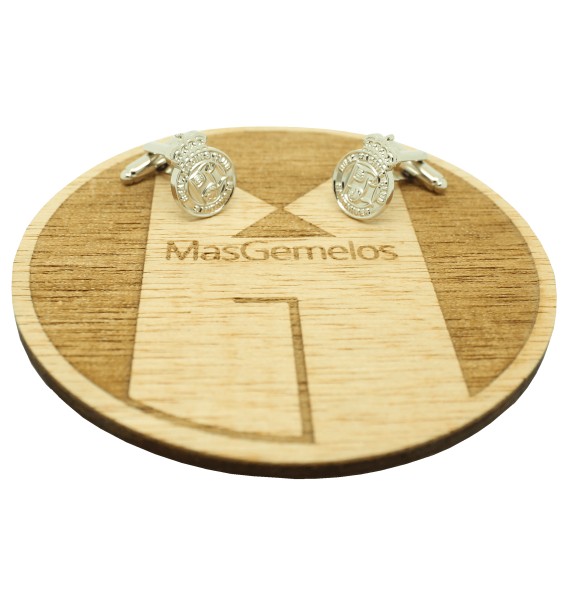 Racing Santander silver shirt cufflinks
