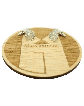 Gemelos para camisa Racing Santander plateado