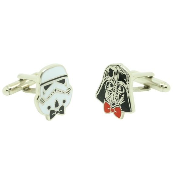 Boutons de manchette chemise Dark Vador et Stormtrooper avec noeud pap