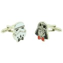 Abotoaduras de camisa Darth Vader & Stormtrooper com laço Star Wars