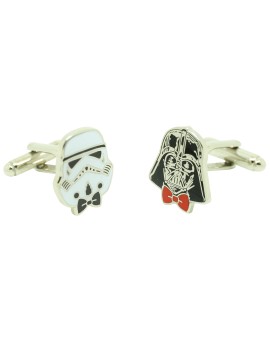 Abotoaduras de camisa Darth Vader & Stormtrooper com laço Star Wars