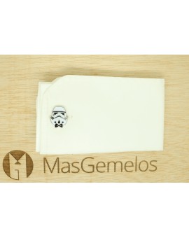 Abotoaduras de camisa Darth Vader & Stormtrooper com laço Star Wars