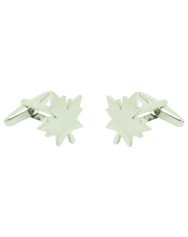 Shirt cufflinks silver tree leaf 2