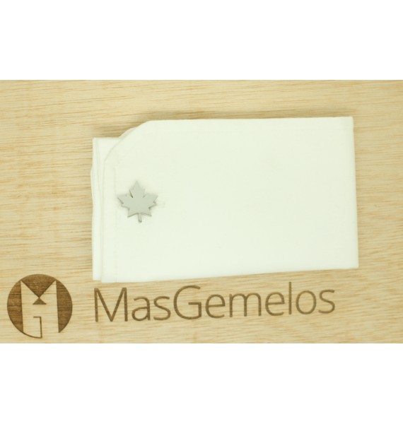 Gemelli da camicia in argento con foglia d'albero