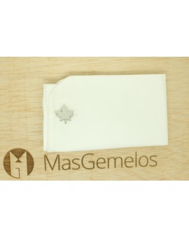 Gemelos para camisa hoja de árbol plateado