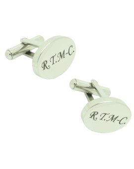 Personalized steel cufflinks for shirt with initials R.T.M-C 