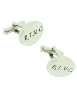 Personalized steel cufflinks for shirt with initials R.T.M-C