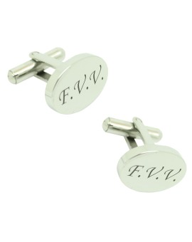 Gemelos para camisa en acero ovalado personalizado letras FVV