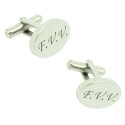 Gemelos para camisa en acero ovalado personalizado letras FVV