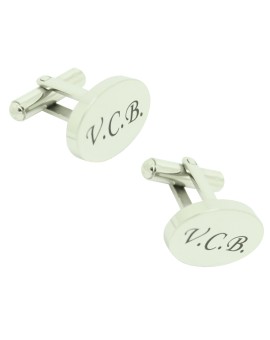 Unique steel engraved shirt cufflinks initials VCB