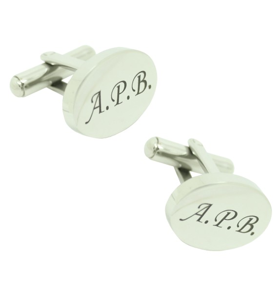 Stainless steel cufflinks personalized with your initials