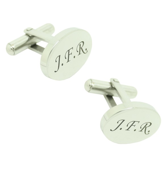 Shirt cufflinks engraved in steel with your initials