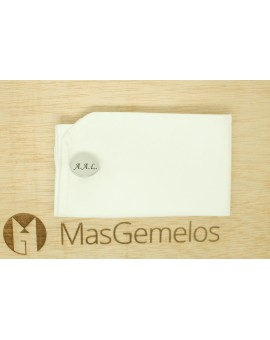 Gemelos para camisa de acero ovalado personalizado iniciales A A L  2