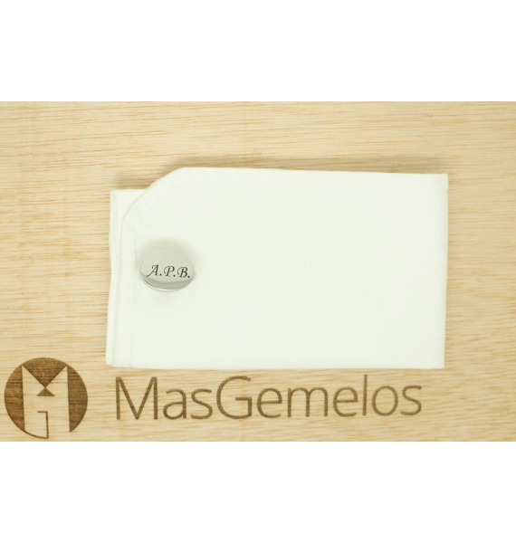 Gemelos para camisa en acero personalizados con tus iniciales