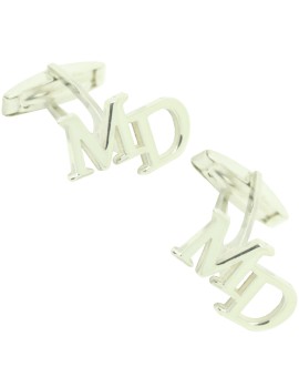 Gemelos para camisa dos iniciales personalizados Plata de ley 925