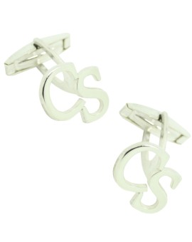 Customized cufflinks for shirts with two-letter initials 925 silver