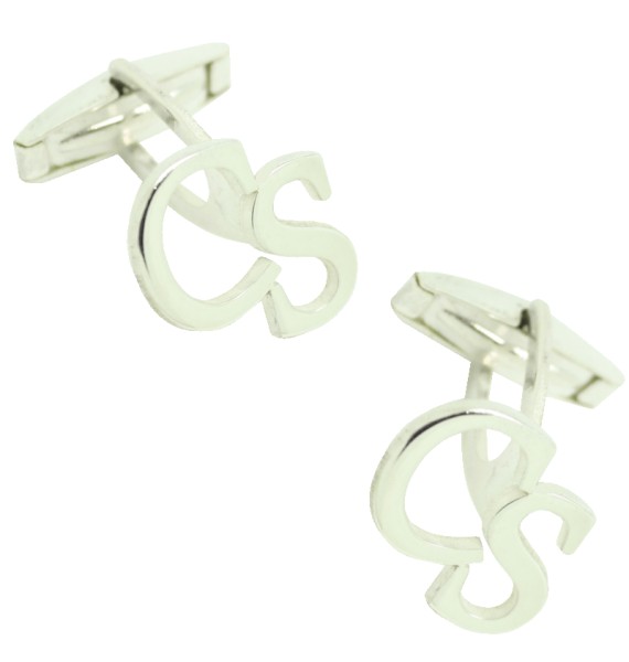Customized cufflinks for shirts with two-letter initials 925 silver