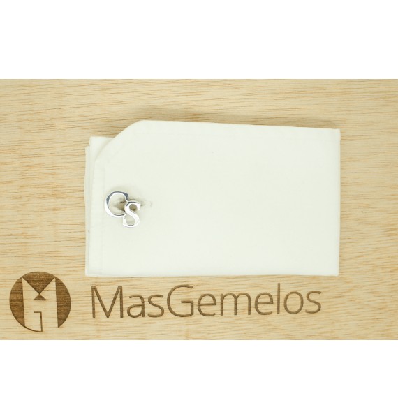 Boutons de manchette pour chemise Initiales deux lettres Argent 925
