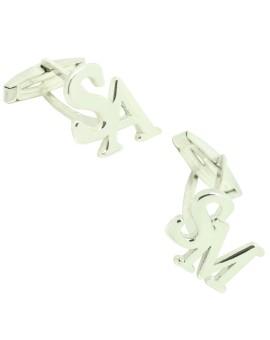 Customizable Sterling Silver 925 shirt cufflinks with two initials to choose