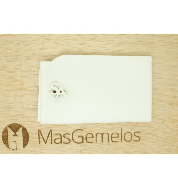 Gemelos camisa dos iniciales a elegir personalizadas Plata Ley 925