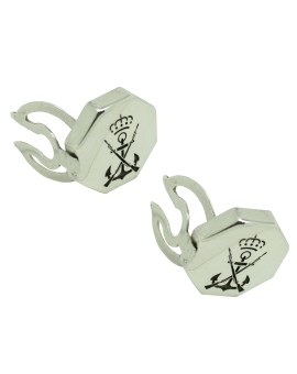 Cubrebotones para camisa personalizados forma octogono Plata de ley 925