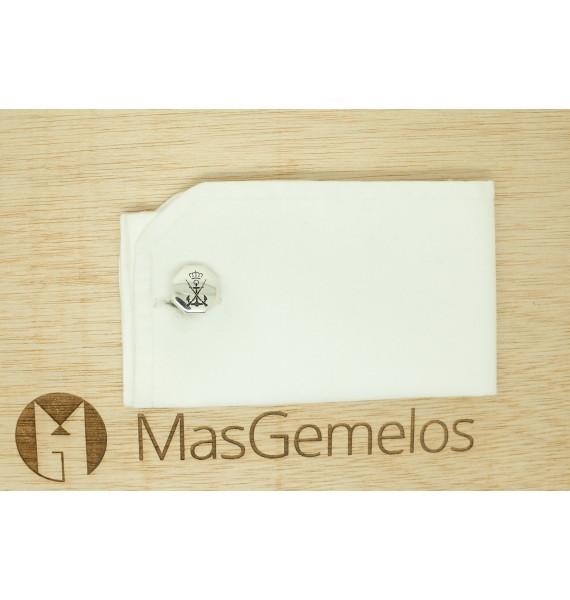 Cubrebotones para camisa personalizados forma octogono Plata ley 925