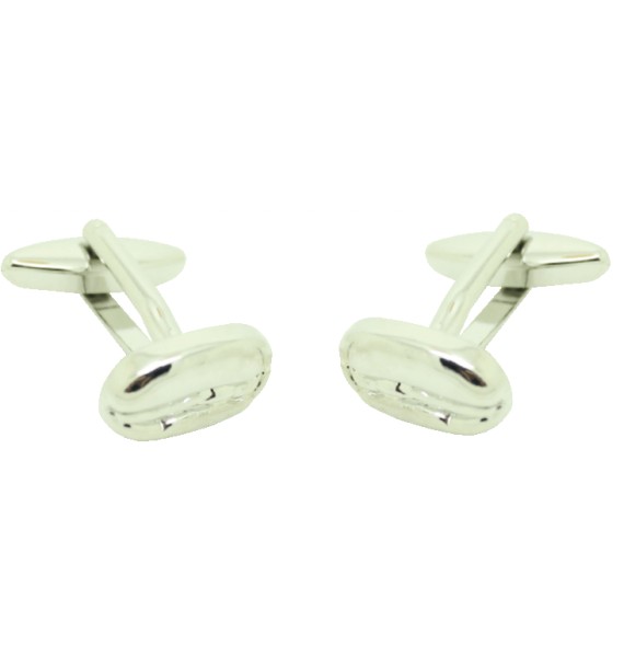 Gemelos Grano de Café Plateado