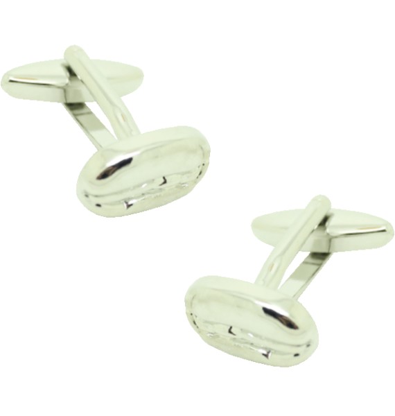 Silver Coffee Bean Cufflinks 