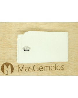 Gemelos Grano de Café Plateado