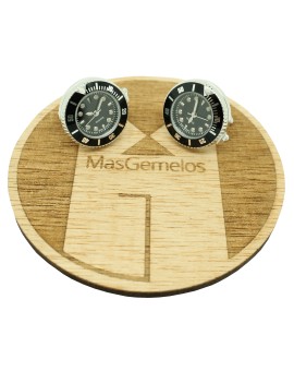Gemelos para camisa Reloj Sport Negro 2