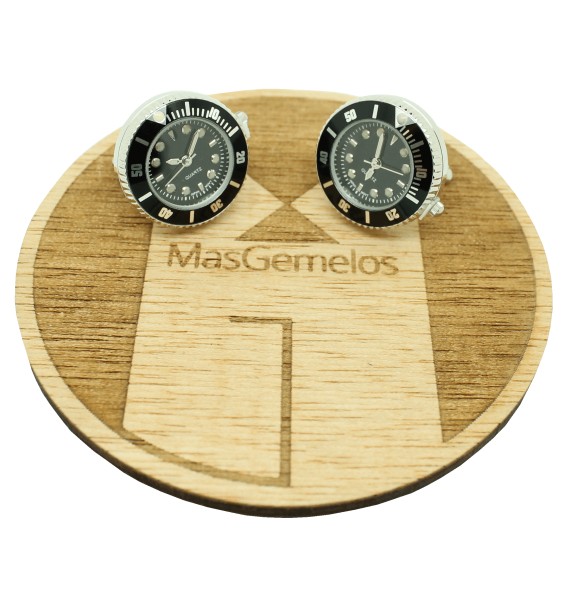 Black Sports Watch Cufflinks 