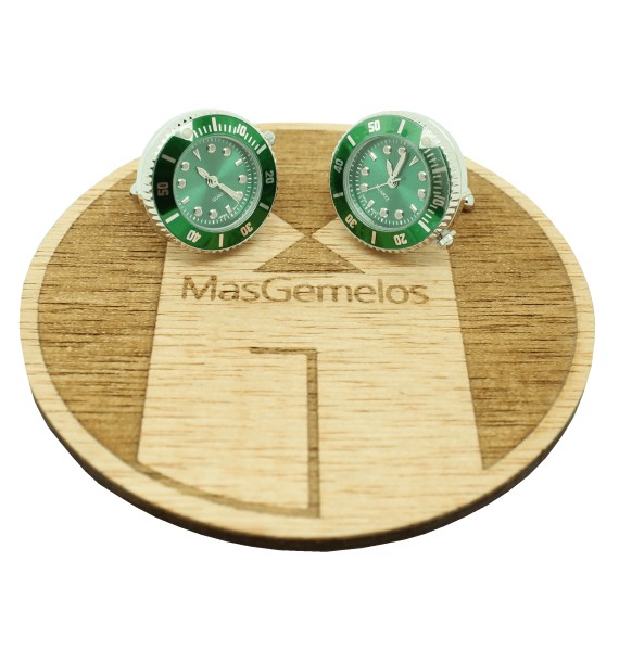 Green Sports Watch Cufflinks 