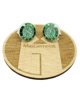 Green Sports Watch Cufflinks 