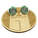 Black sport watch shirt cufflinks with green steel bezel - Starbucks style