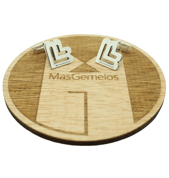 Gemelos para camisa personalizado empresa Metalbierzo Plata de ley 925