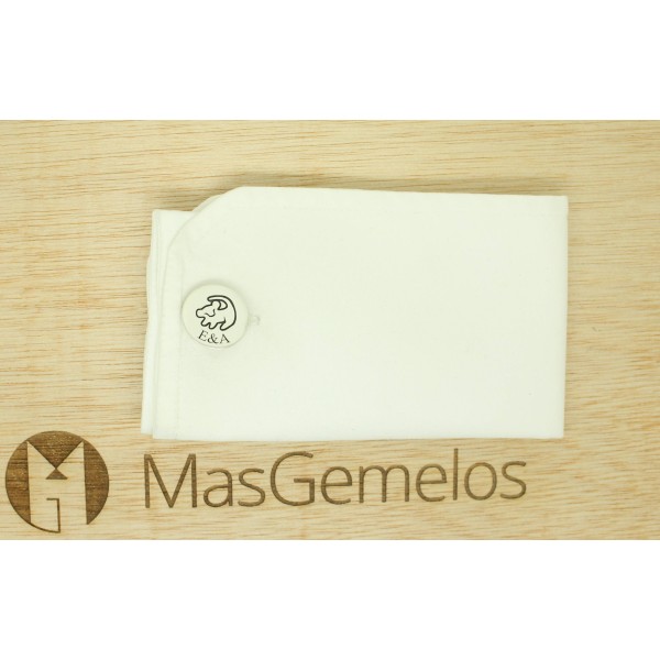 Abotoaduras personalizadas Simba LION KING e data Prata Esterlina 925